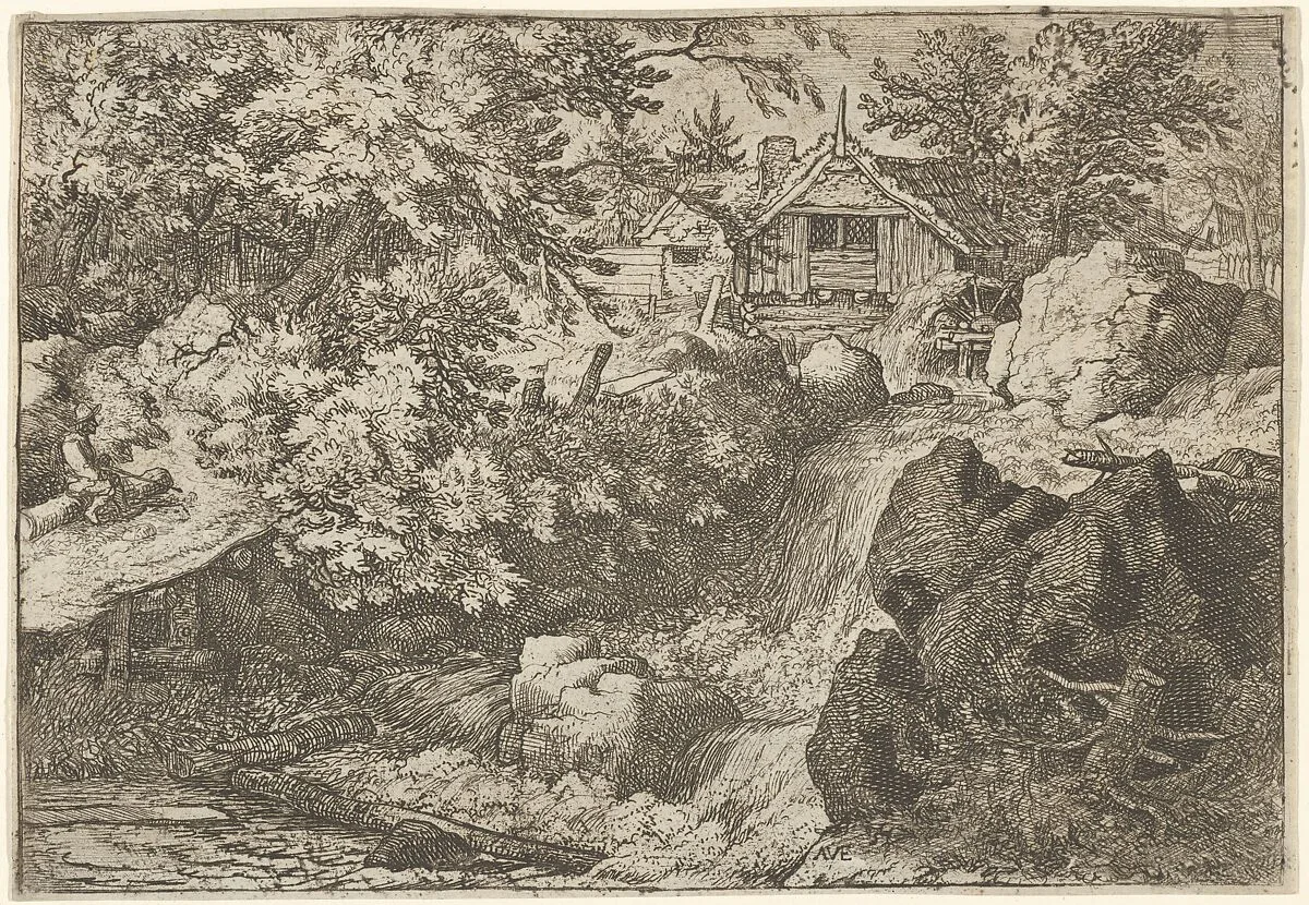 The Cascade Near the Watermill — Allart van Everdingen
