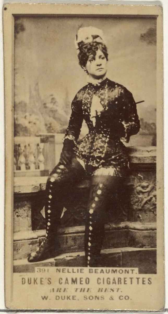 Card Number 391, Nellie Beaumont, from the Actors and Actresses series (N145-5) issued by Duke Sons & Co. to promote Cameo Cigarettes — W. Duke, Sons & Co.