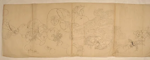 現代   謝稚柳   花果圖   卷|Various Vegetables