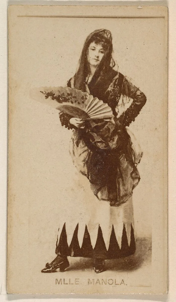Mlle. Manola, from the Actresses series (N245) issued by Kinney Brothers to promote Sweet Caporal Cigarettes — Kinney Brothers Tobacco Company