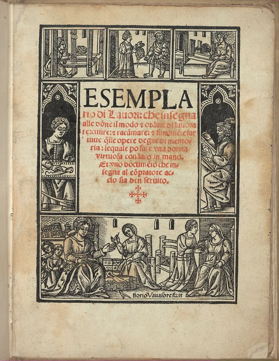 Esemplario di Lauori..., title page (recto) — Giovanni Andrea Vavassore|Florio Vavassore
