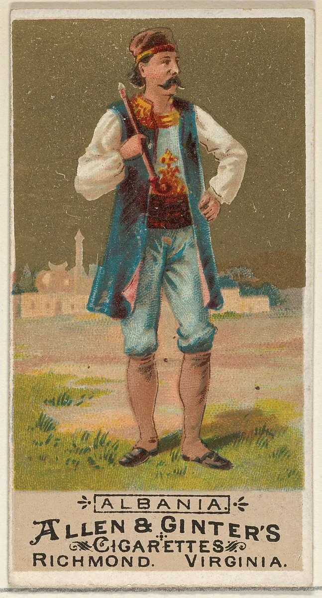 Albania, from the Natives in Costume series (N16) for Allen & Ginter Cigarettes Brands — Allen & Ginter