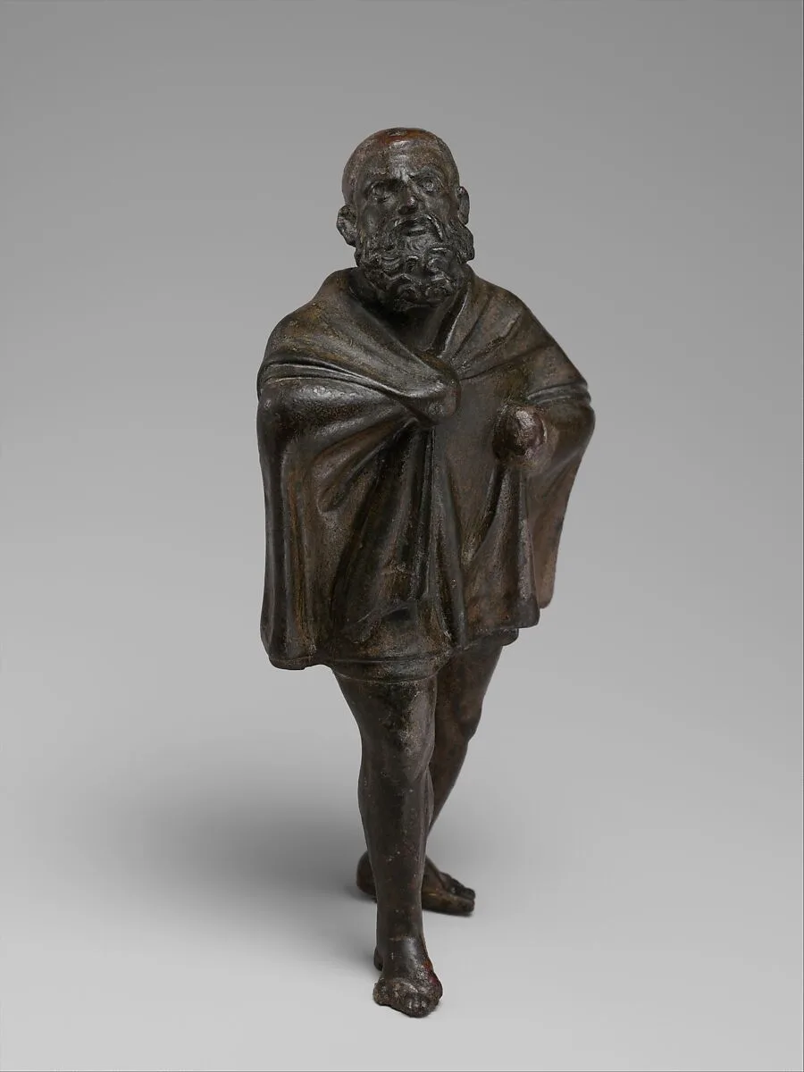 Bronze statuette of a draped man — Unknown