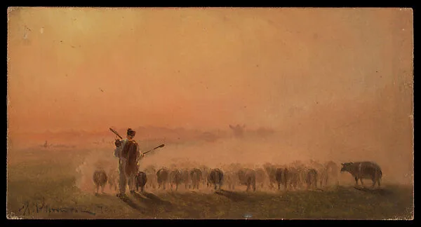 Shepherd with a Flock of Sheep — Illia Repin (Ilia Efimovich Repin)