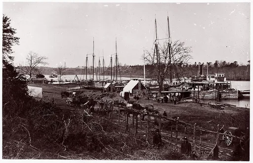 Obstructions in James River near Drewry's Bluff