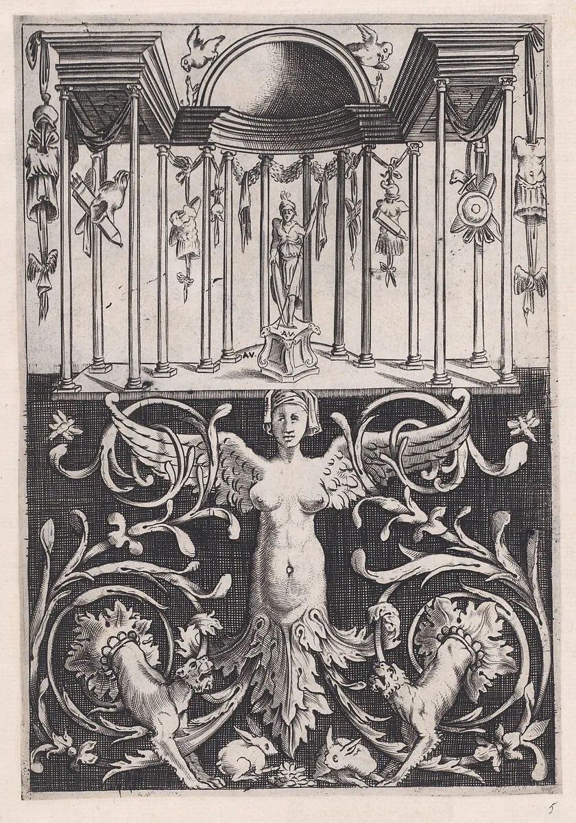 Ornamental Panel — Agostino Veneziano (Agostino dei Musi)|Raphael (Raffaello Sanzio or Santi)|Giovanni da Udine (Giovanni dei Ricamatori)
