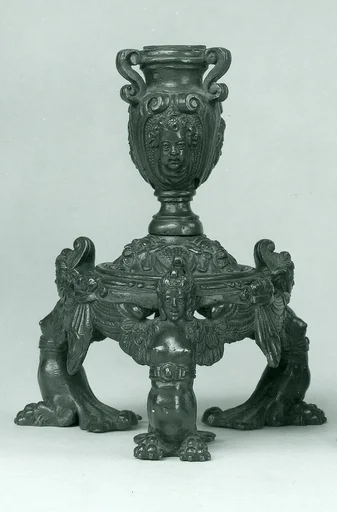Candlestick supported by three female demi-figures (pair with .1379)