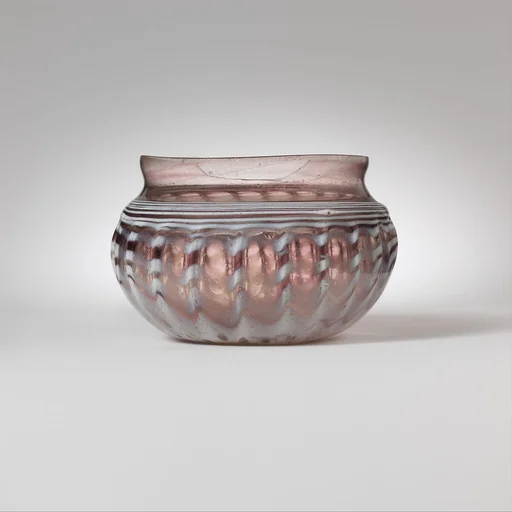 Glass ribbed bowl