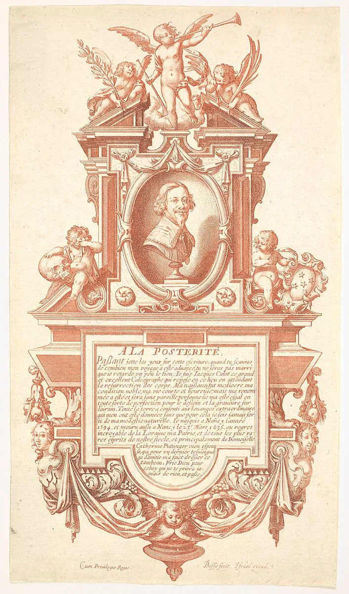 Epitaph and Portrait of Jacques Callot — Abraham Bosse|Israël Henriet