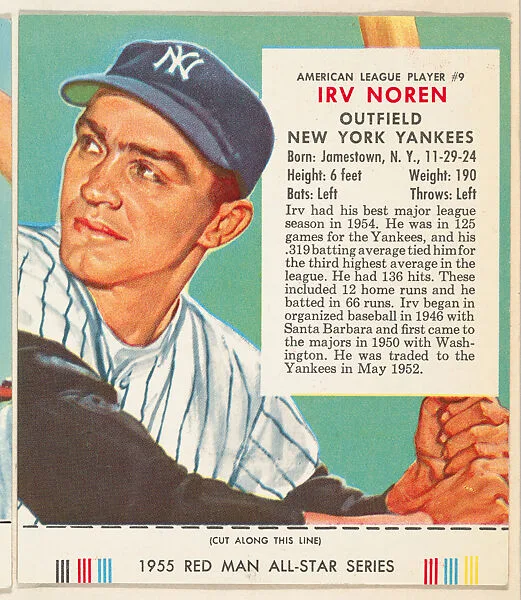 Irv Noren, from the Major League Baseball series (T235), issued by Red Man Chewing Tobacco — Red Man Chewing Tobacco