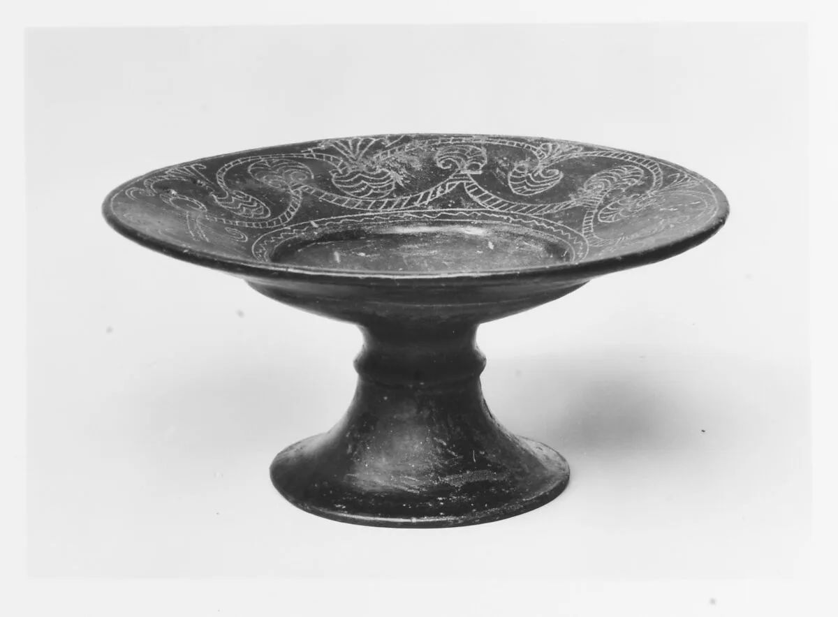 Terracotta stemmed plate — Unknown