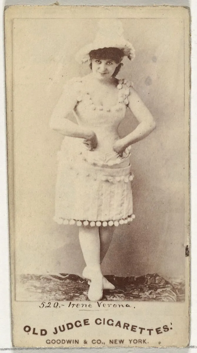 Irene Verona, from the Actors and Actresses series (N171) for Old Judge Cigarettes — Goodwin & Company