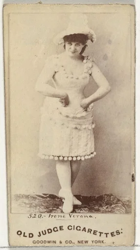 Irene Verona, from the Actors and Actresses series (N171) for Old Judge Cigarettes