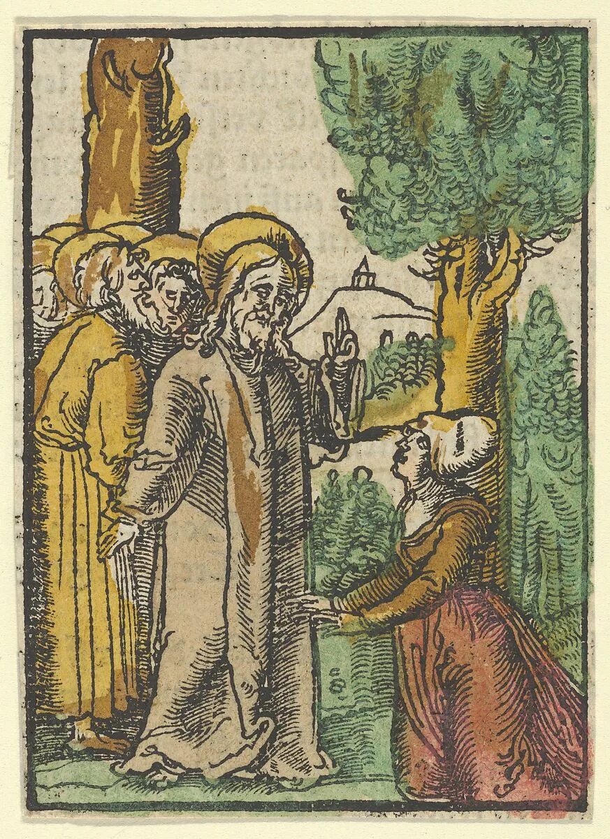 Christ and the Woman Issuing Blood, from Das Plenarium — Hans Schäufelein|Adam Petri