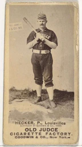 Guy Jackson Hecker, Pitcher, Louisville Colonels, from the Old Judge series (N172) for Old Judge Cigarettes