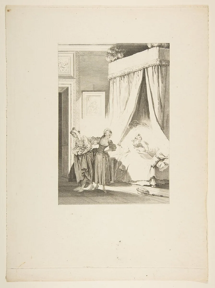 La Gageure des trois Commeres: La Servante, from "Contes et nouvelles en vers par Jean de La Fontaine. A Paris, de l'imprimerie de P. Didot, l'an III de la République, 1795" — Jean de La Fontaine|Jean Honoré Fragonard|Philippe Trière|Pierre Didot l'ainé