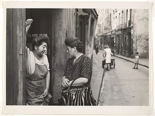 [Two Women Talking in Doorway, Paris]