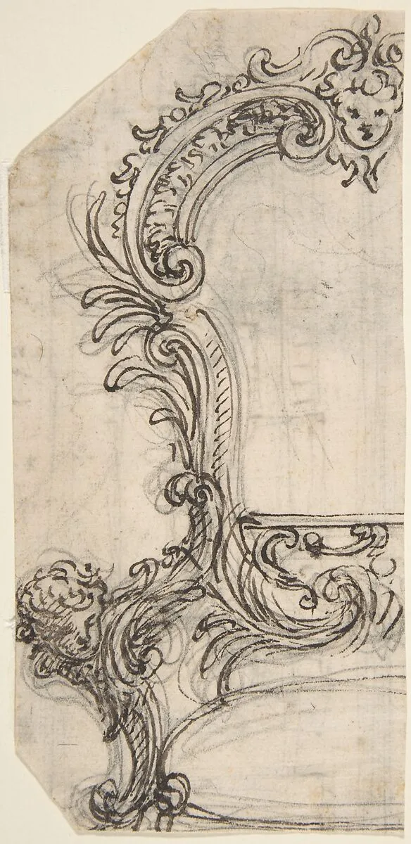 Design for the Frame of a Mirror or Fire Screen (recto); Various Sketches (verso). — Giovanni Battista Foggini
