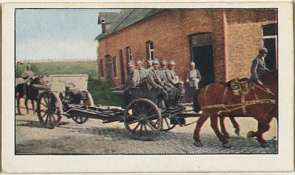 Card No. 100, The Retreat of the Germans from Paris, from the World War I Scenes series (T121) issued by Sweet Caporal Cigarettes — American Tobacco Company|Underwood & Underwood