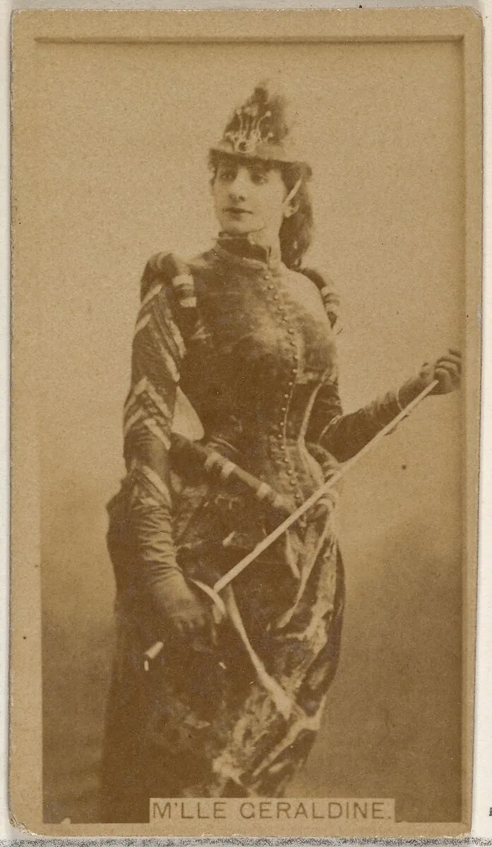 M'lle Geraldine, from the Actors and Actresses series (N45, Type 8) for Virginia Brights Cigarettes — Allen & Ginter