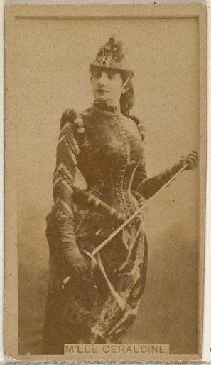 M'lle Geraldine, from the Actors and Actresses series (N45, Type 8) for Virginia Brights Cigarettes