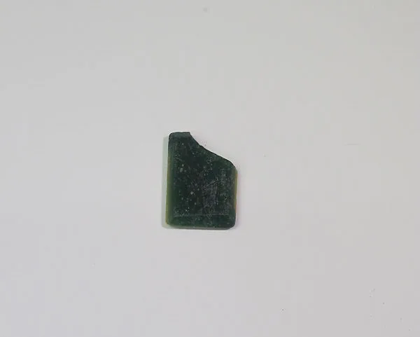 Inlay fragment, green and yellow rectangle with bevelled edge — Unknown