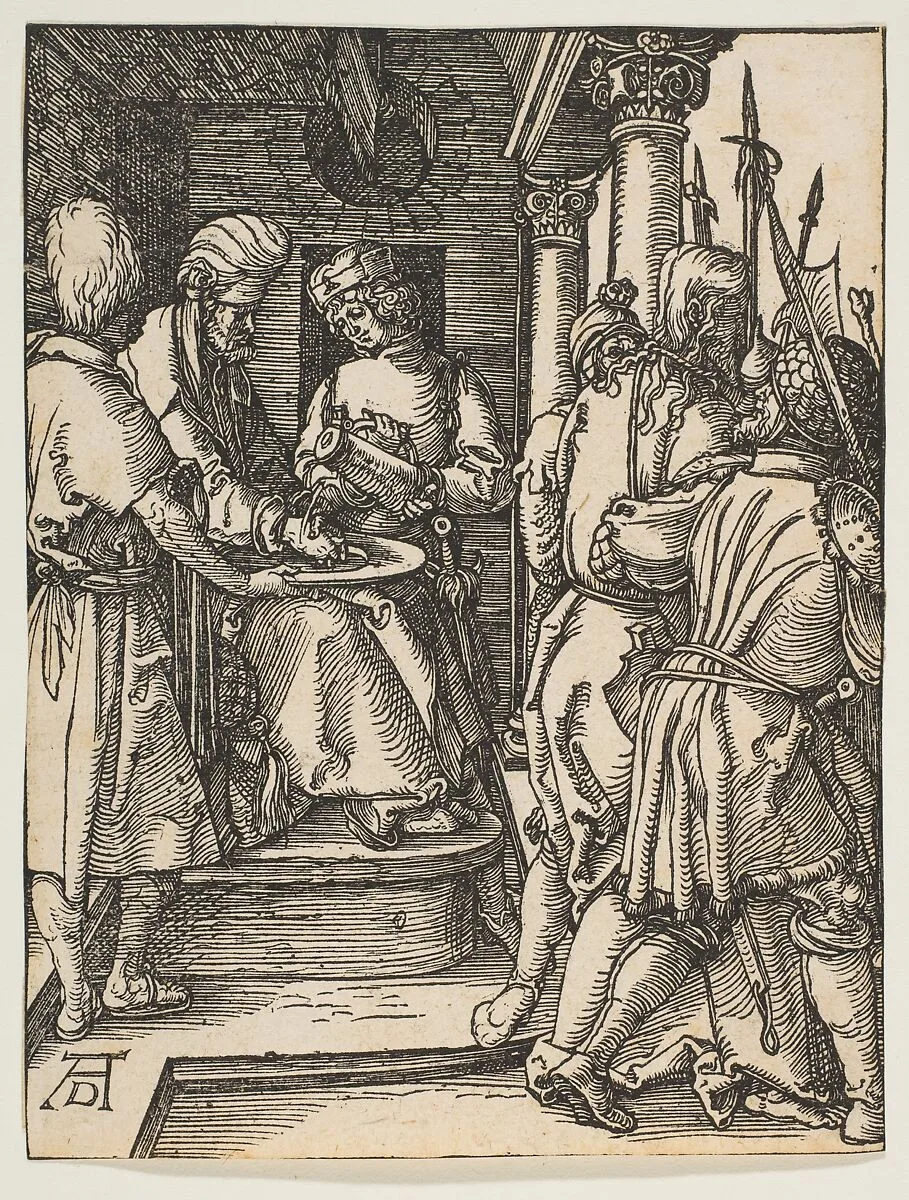 Pilate Washing His Hands, from "The Small Passion" — Albrecht Dürer