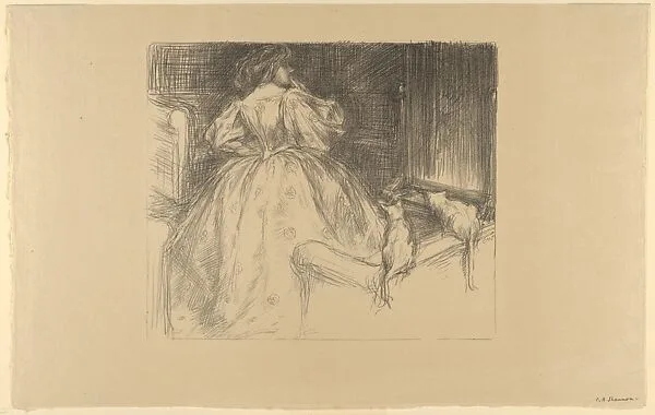 Biondina (The Woman with Cats / La Femme aux chats) — Charles Haslewood Shannon|André Marty