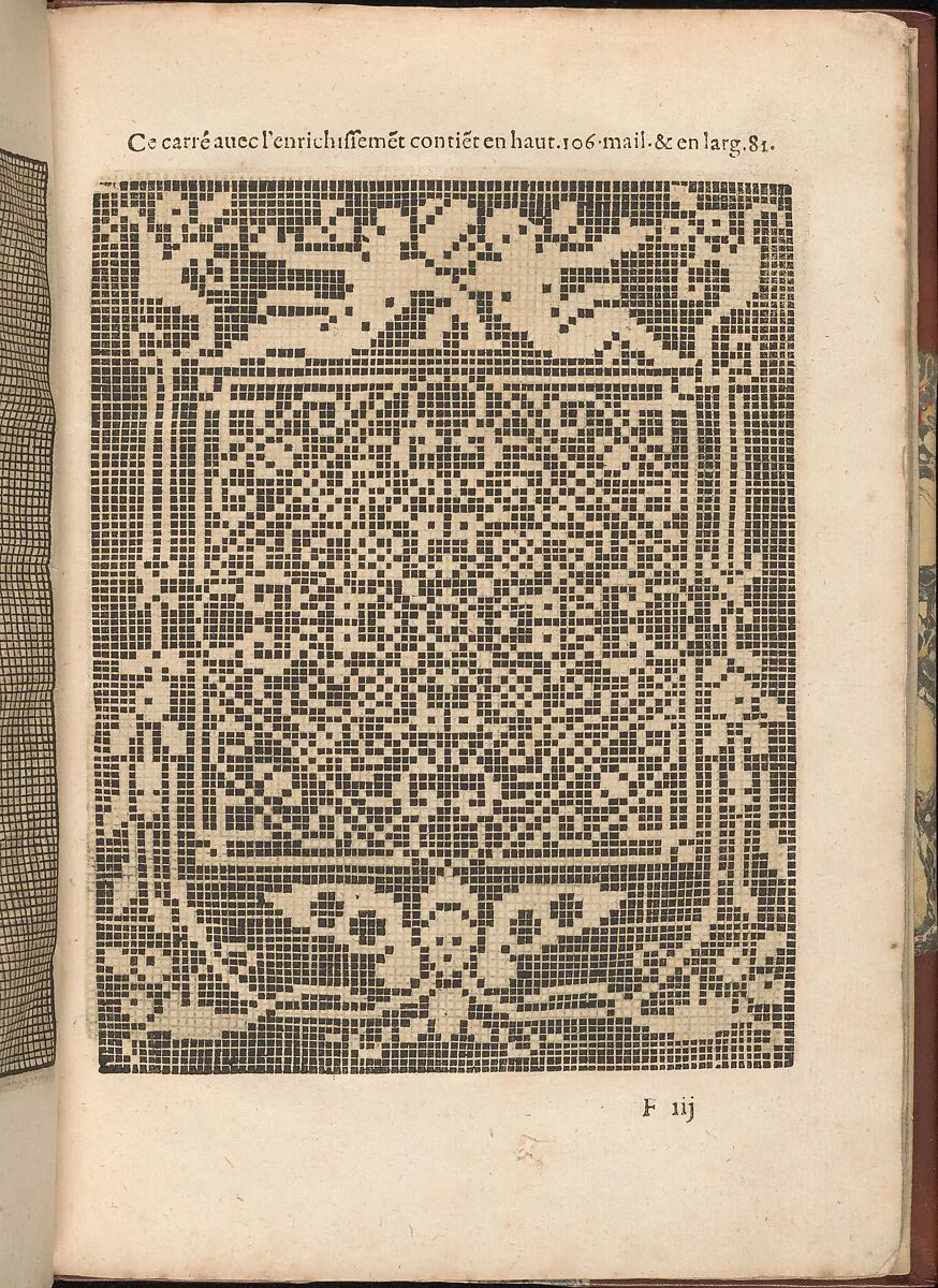 Les Secondes Oeuvres, et Subtiles Inventions De Lingerie du Seigneur Federic de Vinciolo Venitien, page 23 (recto) — Federico de Vinciolo|Jean Le Clerc|Catherine de Bourbon