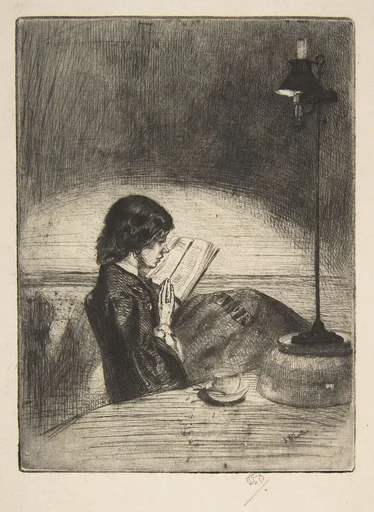 Reading by Lamplight