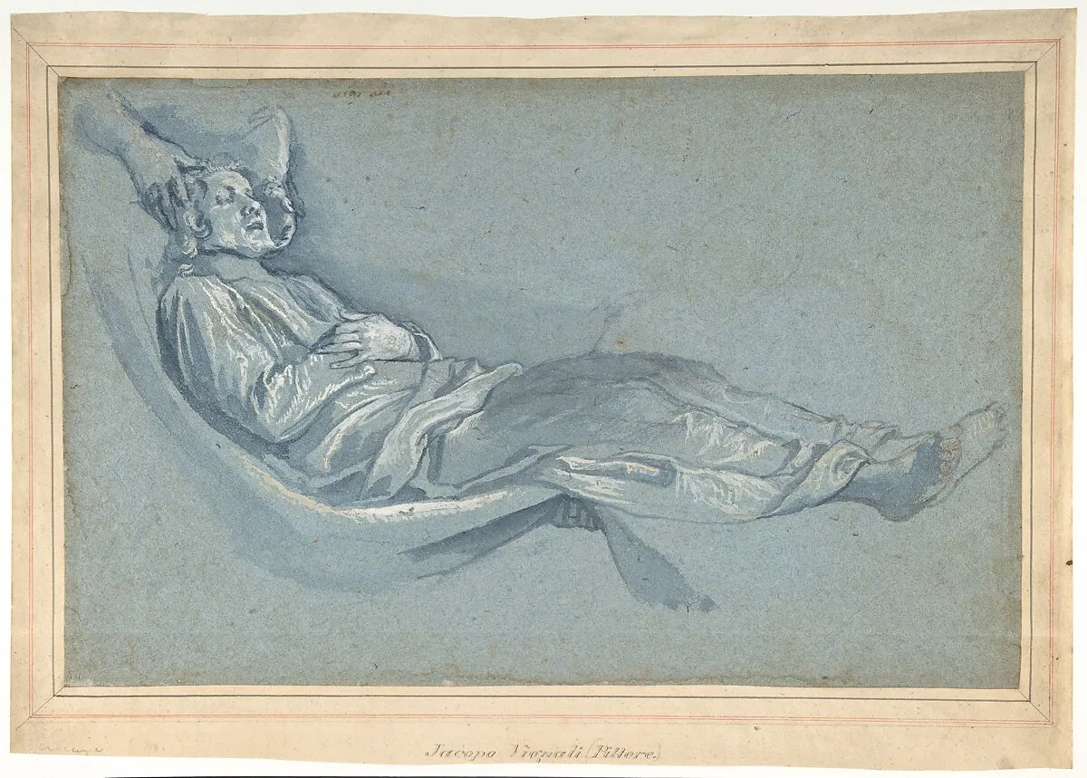 Study for a Male Figure Lowered into a Grave (recto); Kneeling Female Figure in Profile to Left (verso) — Cigoli (Ludovico Cardi)