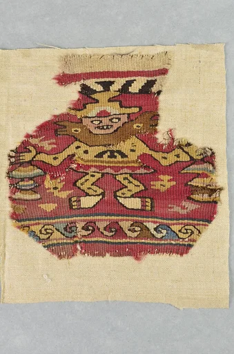 Tapestry Fragment with Plumed Figure