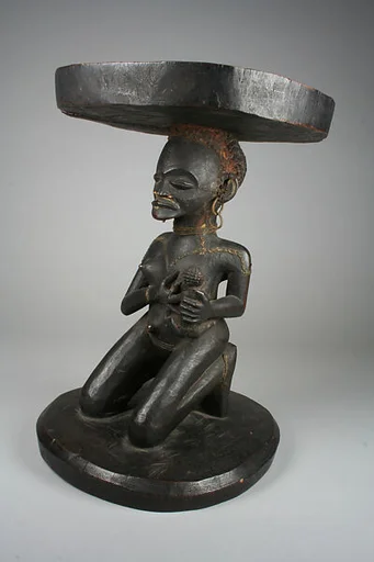 Prestige Stool: Mother and Child Caryatid