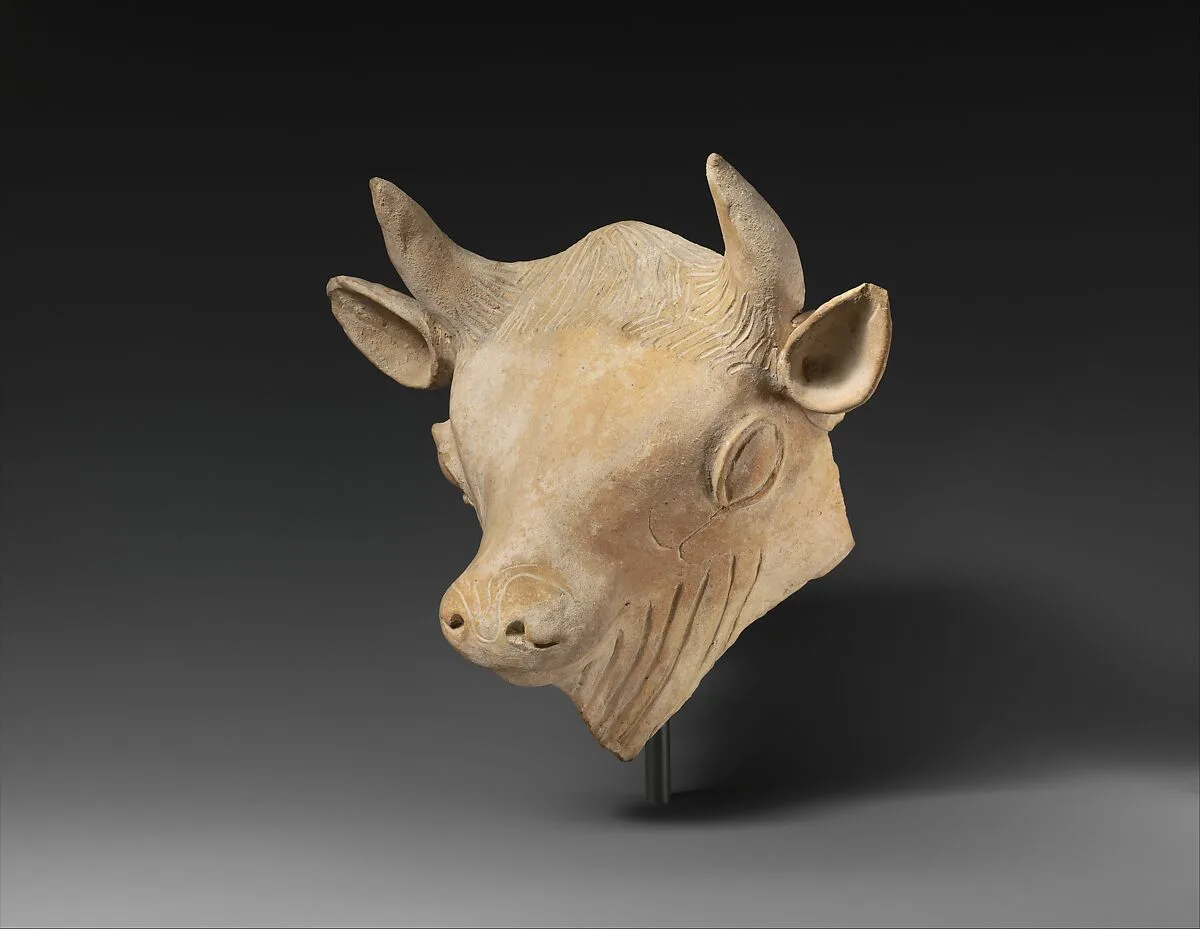 Terracotta head of a bull — Unknown