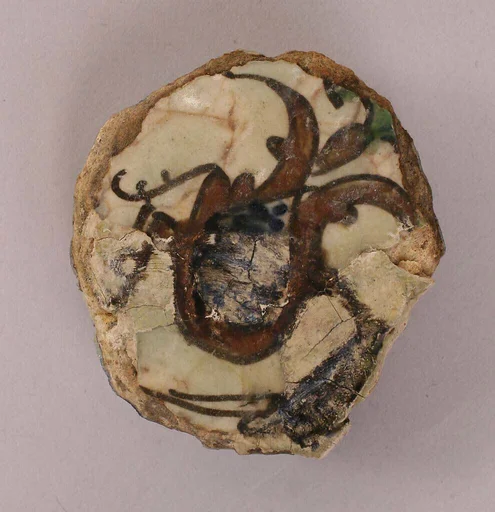 Stonepaste; painted under transparent glaze