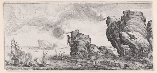 Le Combat Naval (The Naval Battle), from Paysages Gravés pour Jean de Médicis appelées aussi Paysages Dessinés a Florence, Vues de Florence, Paysages d'Italie, et Paysages Définitifs (Landscapes Engraved for Giovanni de'Medici, Landscapes Designed in Florence, Views of Florence, Landscapes of Italy, and Definitive Landscapes)
