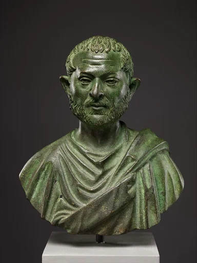 Bronze portrait bust of a man