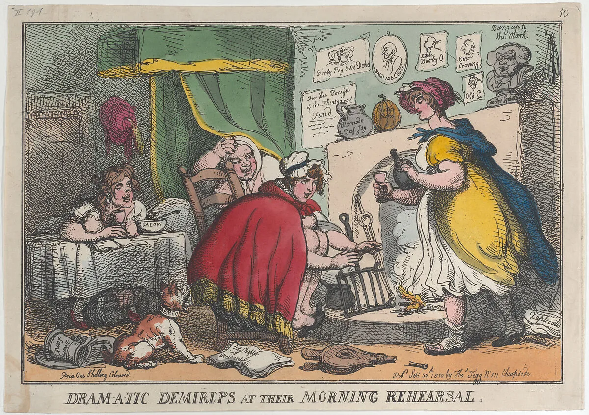 Dram-a-tic Demireps at their Morning Rehearsal — Thomas Rowlandson|Thomas Tegg