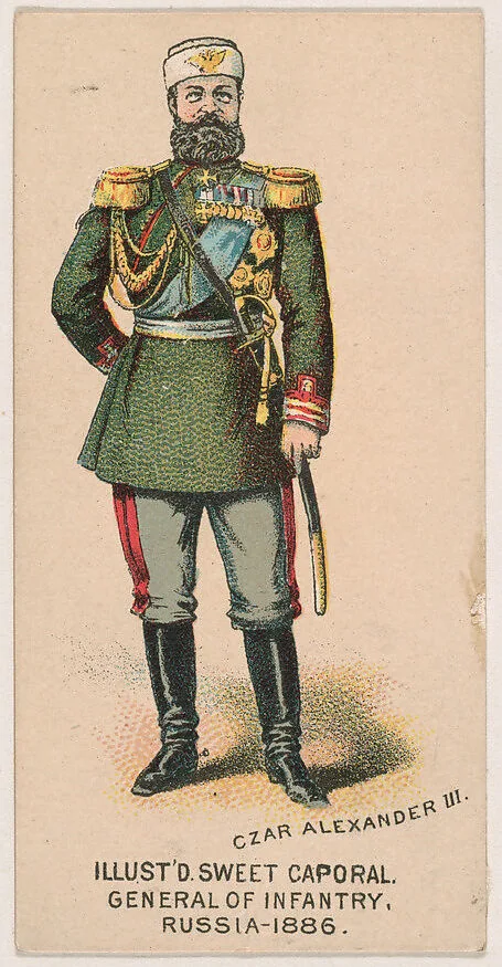 General of Infantry, Russia, 1886, from the Military Series (N224) issued by Kinney Tobacco Company to promote Sweet Caporal Cigarettes — Kinney Brothers Tobacco Company