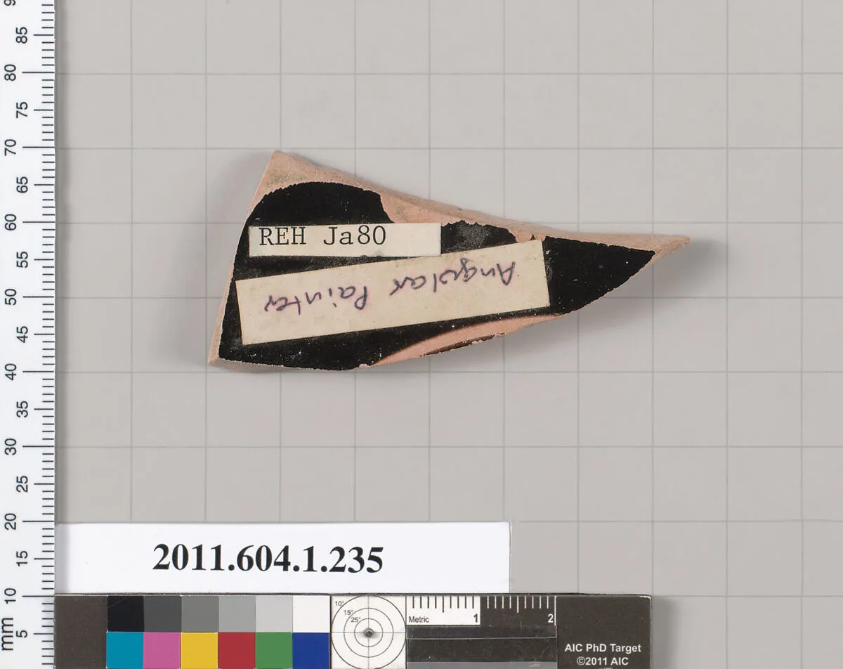 Terracotta fragment of a kylix (drinking cup) — Angular Painter
