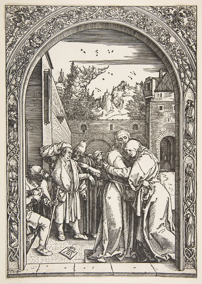 Joachim and Anna at the Golden Gate, from The Life of the Virgin — Albrecht Dürer