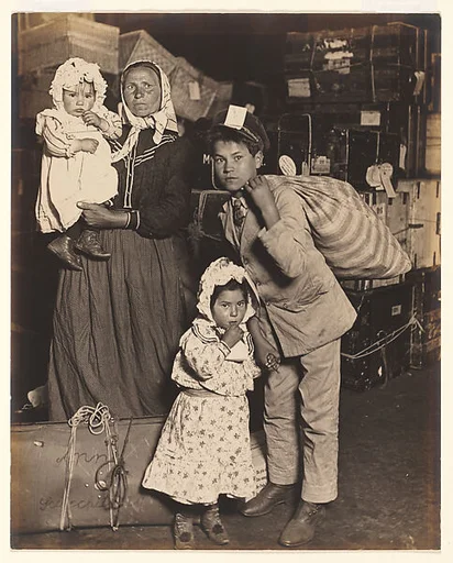 Italian Family Seeking Lost Luggage, Ellis Island