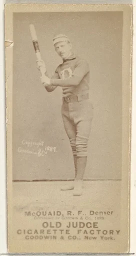 Mortimer Martin "Mart" McQuaid, Right Field, Denver, from the Old Judge series (N172) for Old Judge Cigarettes