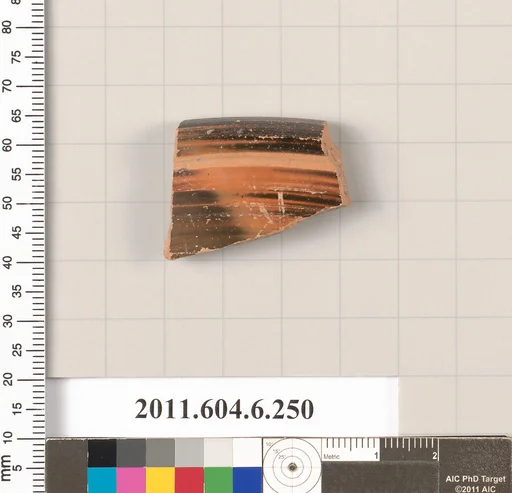 Terracotta rim fragment of an open shape