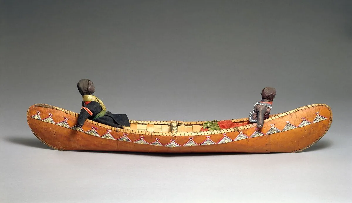 Canoe Model with Dolls — Unknown