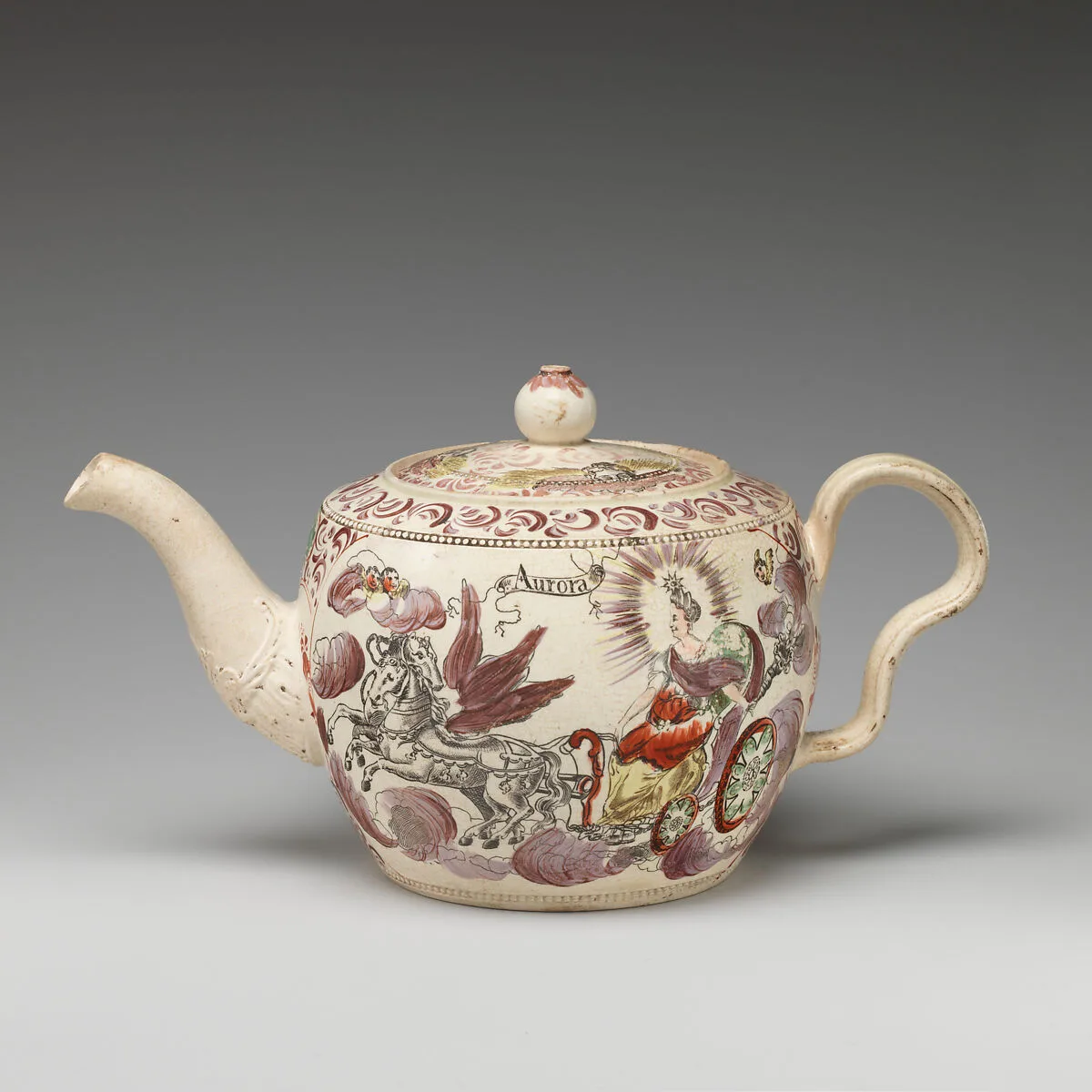 Teapot with Aurora riding in her chariot — William Greatbach