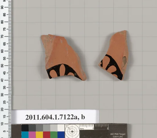 Terracotta fragments of kylikes (drinking cups)