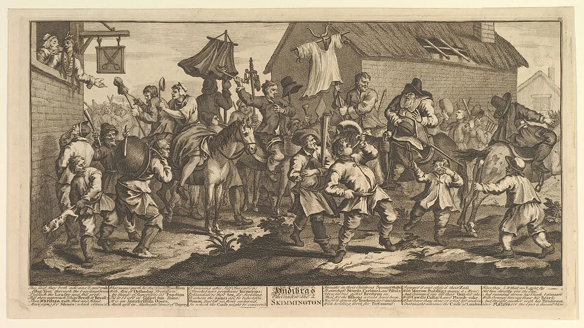 Hudibras and the Skimmington (Twelve Large Illustrations for Samuel Butler's Hudibras, Plate 7) — William Hogarth|Samuel Butler