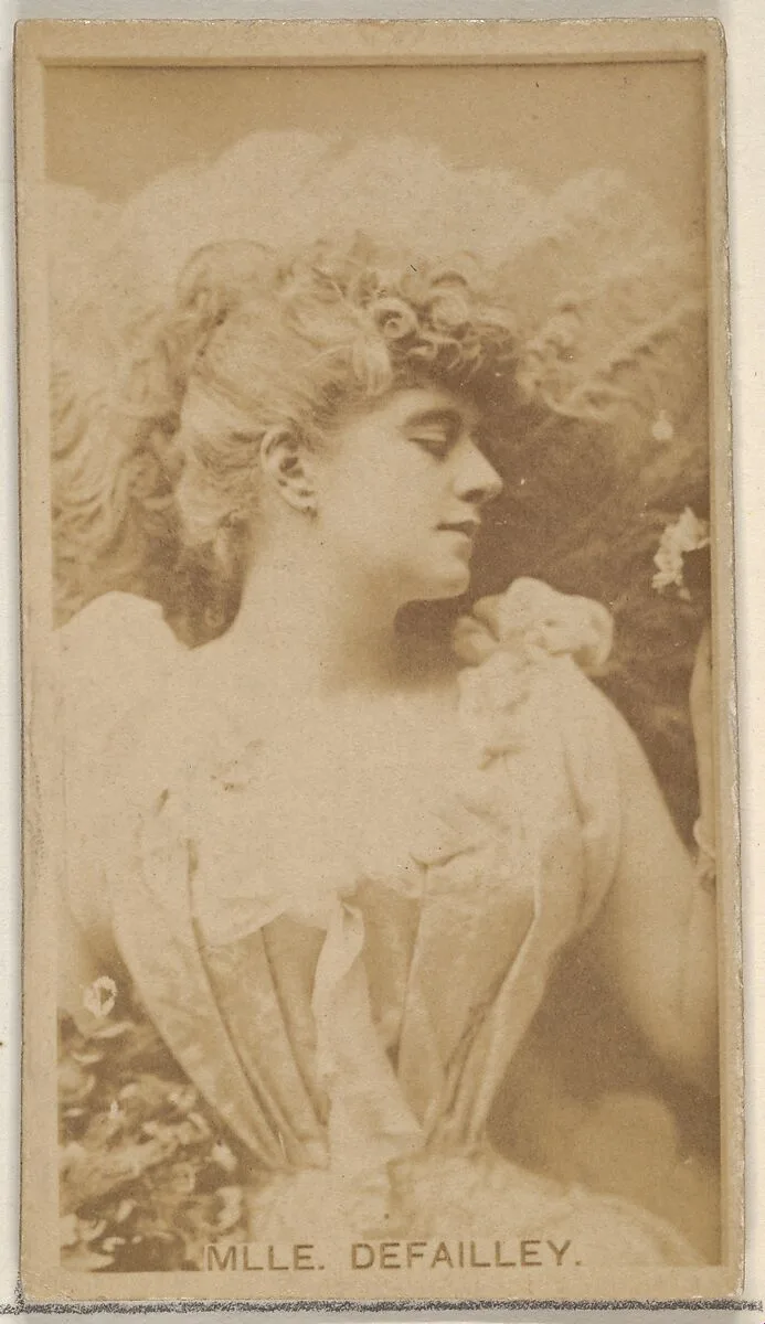 Mlle. Defailley, from the Actors and Actresses series (N45, Type 8) for Virginia Brights Cigarettes — Allen & Ginter