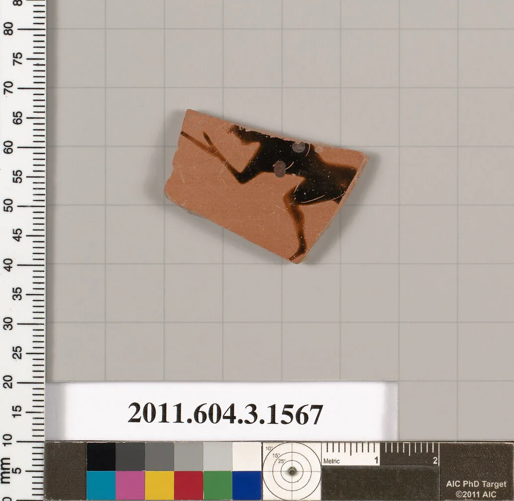 Terracotta fragment of a kylix: Band cup (drinking cup) — Unknown